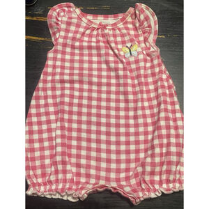 Carters NB Checkered Girls Romper